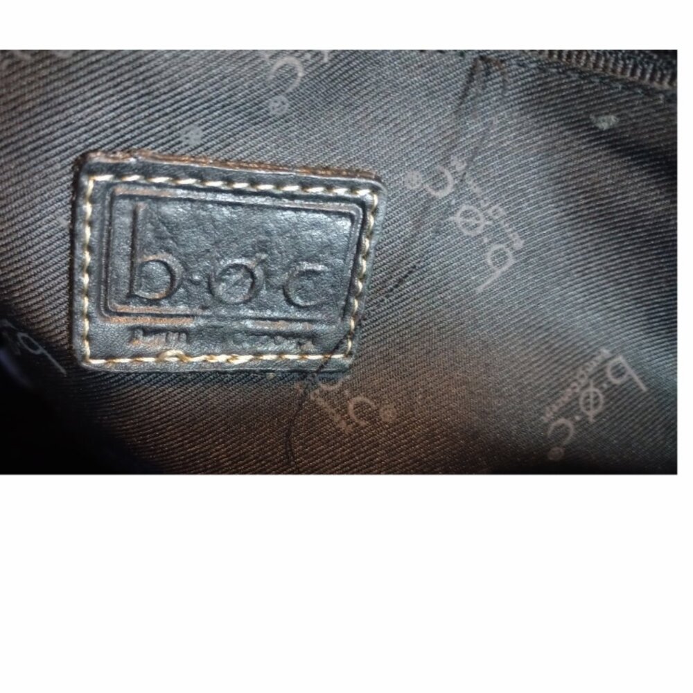 BOC Born Shoulder Purse Bag Flap Zipper Bucket Black Faux Leather - Picture 7 of 13